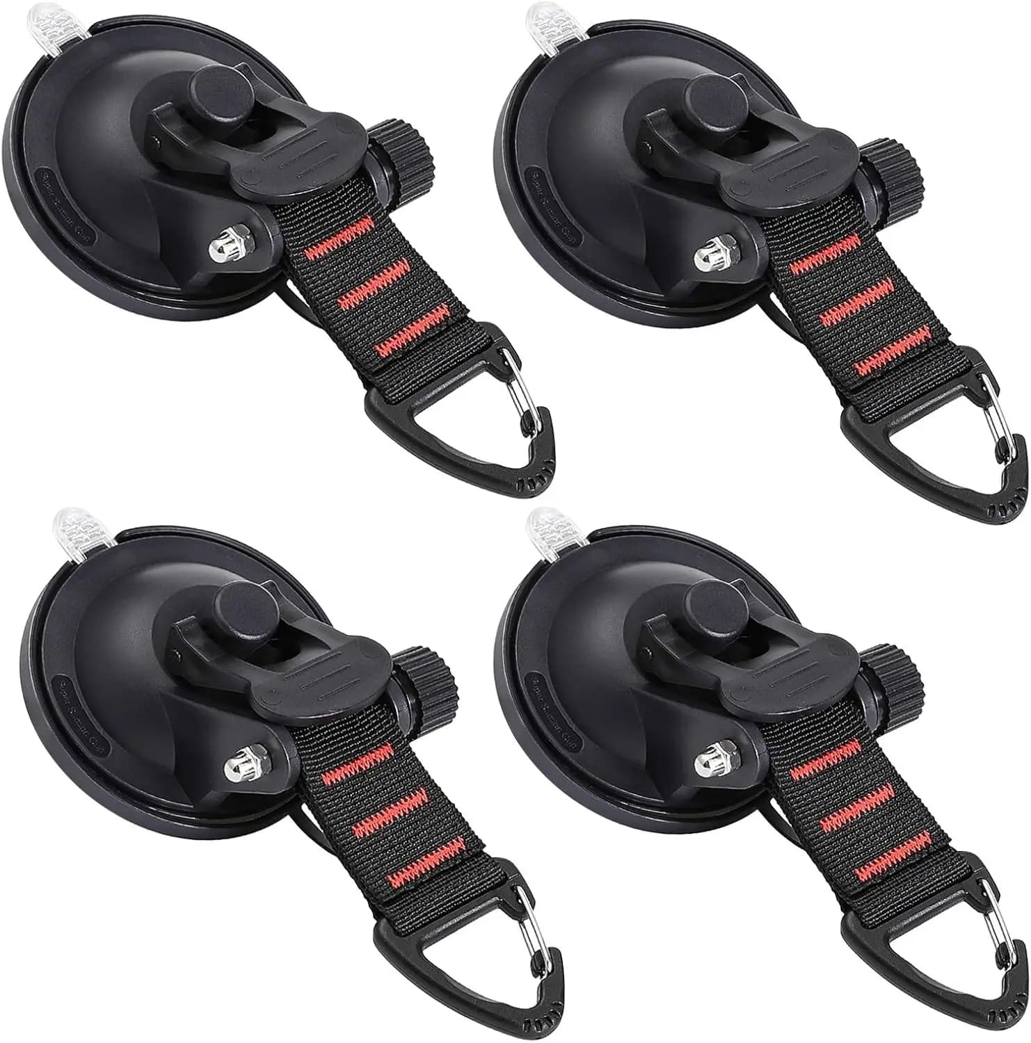 Ganci a ventosa resistenti, 4 pezzi per auto, campeggio, camper, barche, accessori per vetri con gancio di fissaggio ad alta potenza