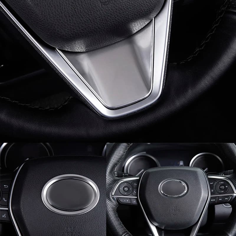 For Toyota Camry 70 XV70 2018~2023 Hybrid Car Steering Wheel Emblem Sequin Kit Bluetooth Speaker Button Switch Frame Accessories