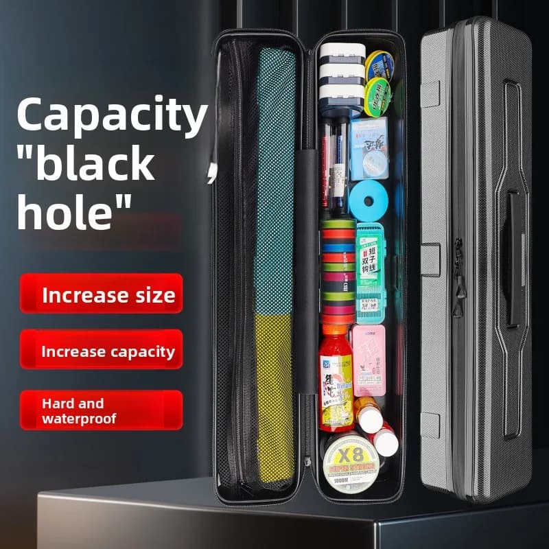 Hard Shell Fishing Rod Bag Lightweight Waterproof Multi Functional Storage Case Fishing Tackle Bag Fishing Bag Fishing Rod Bag