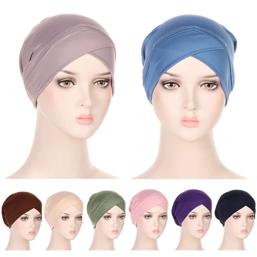 Bandana Copricapo Cofano Hijab interno indiano Berretto da notte Avvolgente per la testa Cappello turbante