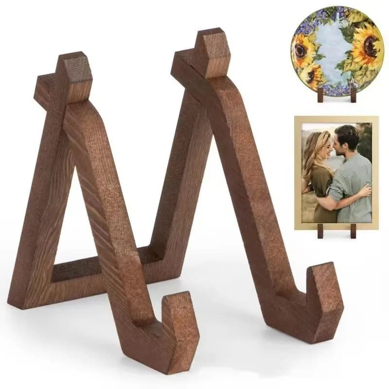 Portapiatti in legno Espositore Portafoto Supporto per ricette Libro Porta dischi Scaffale per foto decorativo da tavolo Decorazione della casa