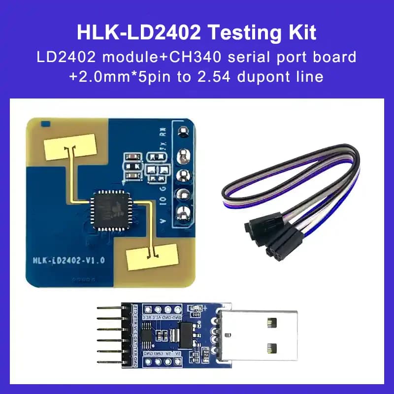 Modulo di movimento del sensore radar di presenza umana e movimento a lunga distanza 10M Hi-Link economico 24G mmWave HLK-LD2402
