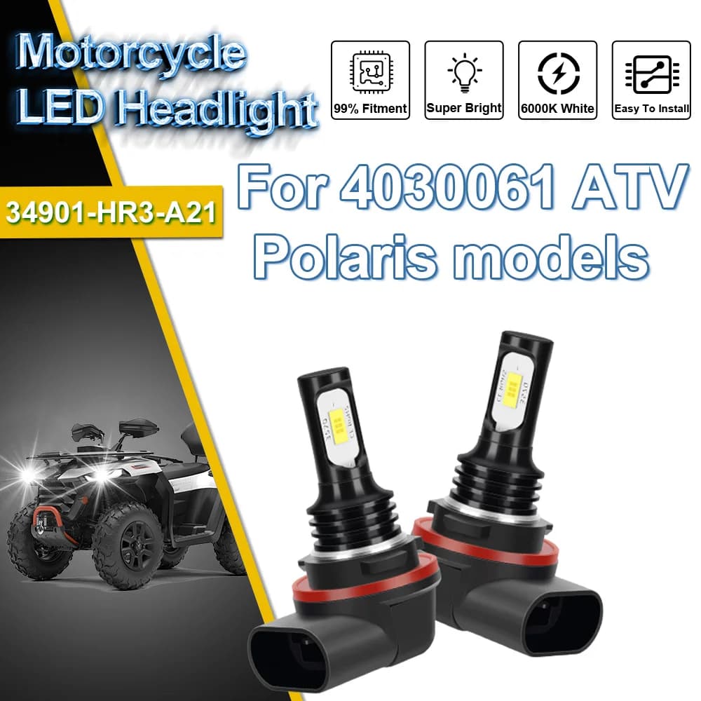 Per i modelli ATV Polaris 4030061 Lunga durata Moto Lampadina aggiuntiva per fari Lampada ausiliaria Canbus sinistra o destra Nessun errore