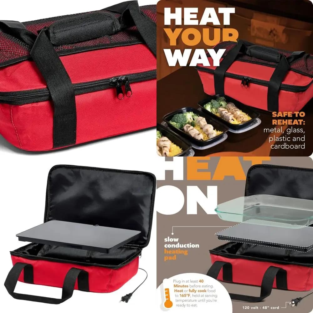 Scaldavivande elettrico portatile - Lunch Box riscaldato compatto per adulti, auto e uso domestico - Cucina, riscaldamento, mantiene caldo - 120 V