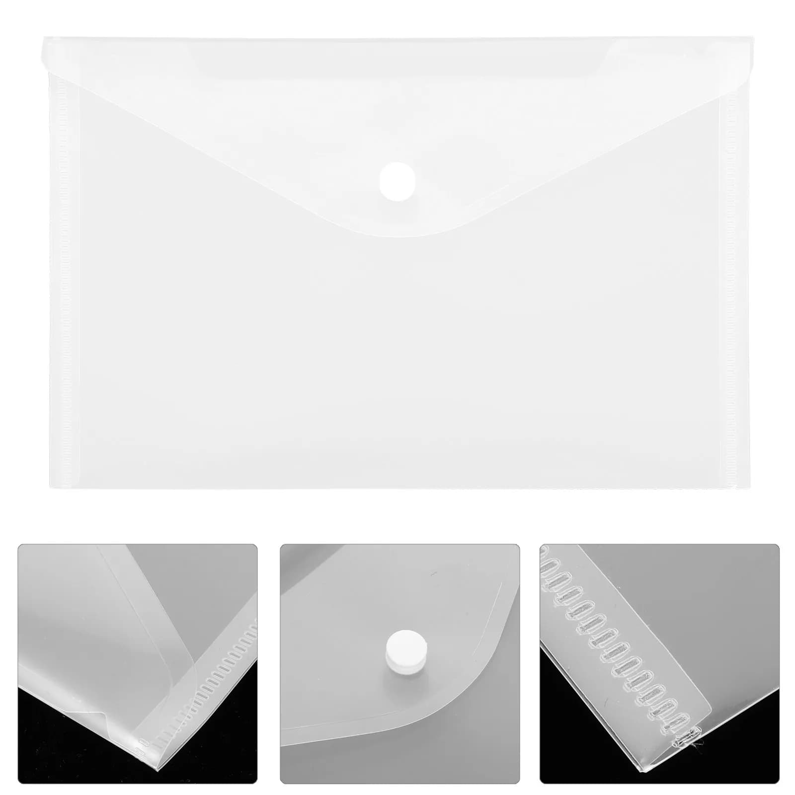 12 Pezzi Robuste Buste Portadocumenti A5 in PVC con Chiusura a Bottone, Cartelle Impermeabili per Contratti e Certificati