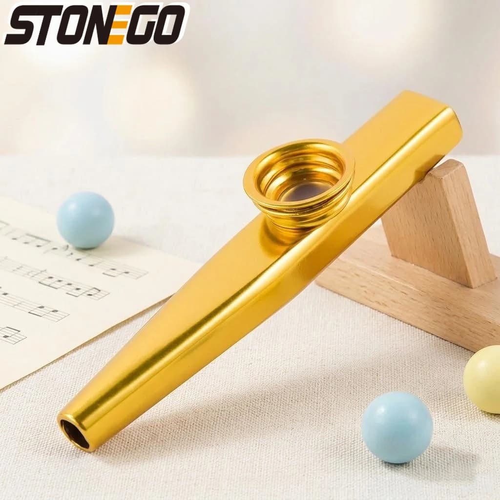 Kazoo in Metallo per Principianti, Strumento di Accompagnamento per Chitarra e Ukulele, Facile da Imparare, Strumento a Fiato in Ottone