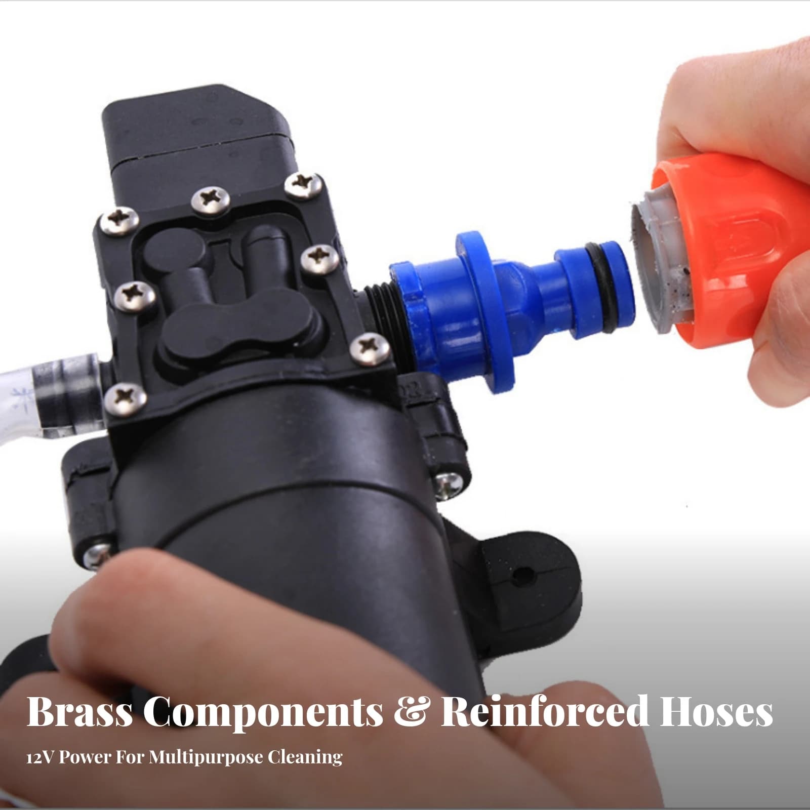 Portable 12V Car Washer Pump with Spray Lance for Vehicle Cleaning Kit