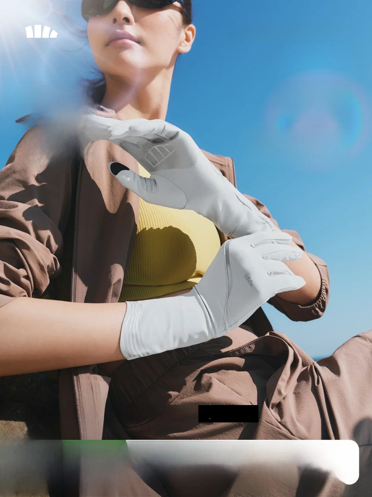 Women's Long Gloves Banana Le with UV Protection, Black, for Cycling, Driving, Solar Protection in the Desert, Heat Resistant, Cooling Effect
