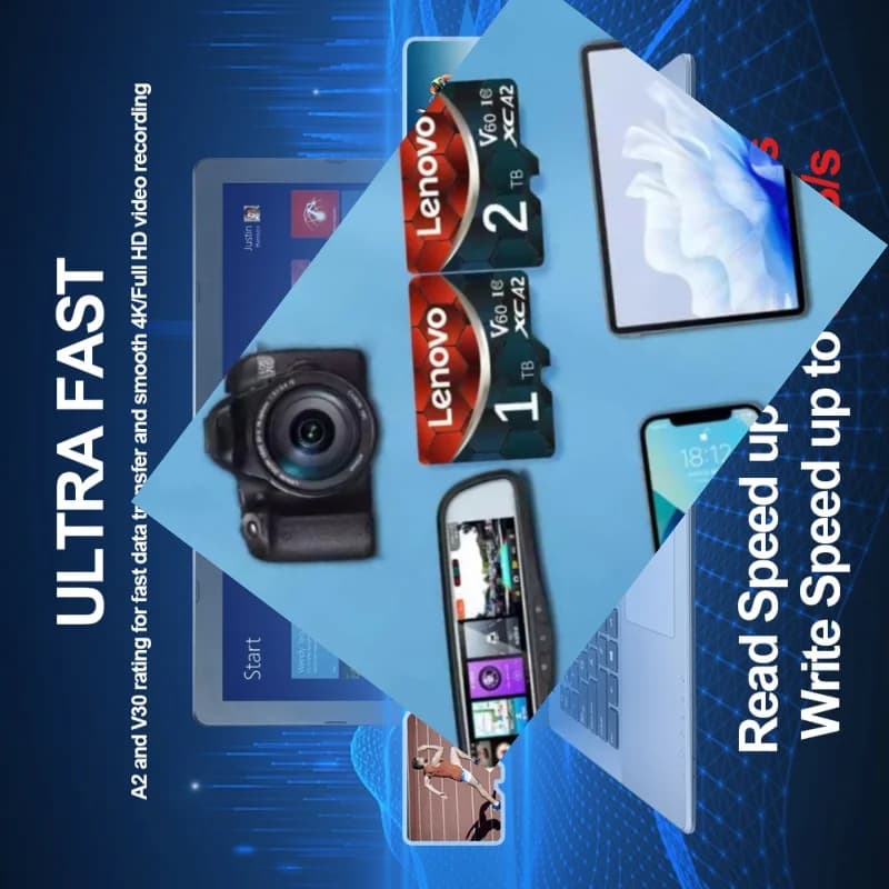 Lenovo High Speed TF Memory Card Large Capacity Fast Read Write Storage Card For Phone PC Drone Camera Dash Cam Surveillance