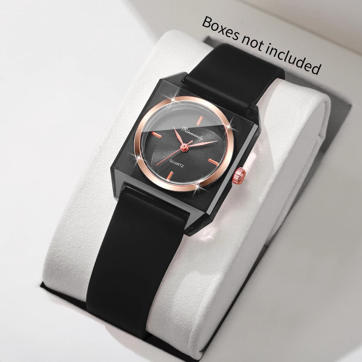 Orologio da donna al quarzo con cinturino in silicone rettangolare alla moda, orologio da polso da donna, orologio da donna, regalo (senza scatola)
