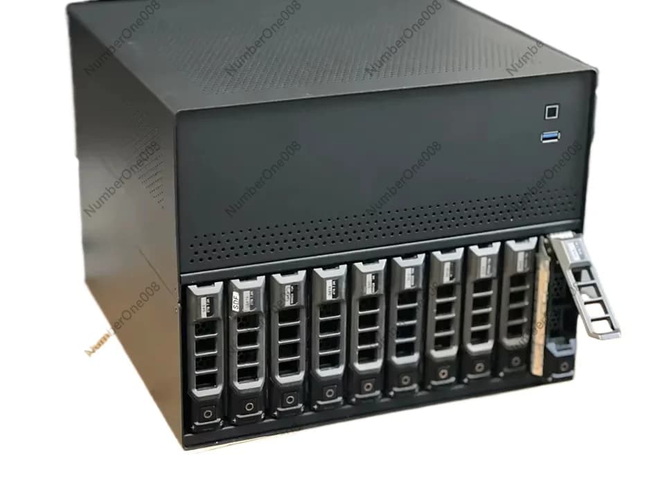 10 Bay NAS Server Case 0.8mm Galvanized Steel MATX Chassis SATA SAS Hot Swap Backplane 3.5 2.5 HDD Storage Enclosure