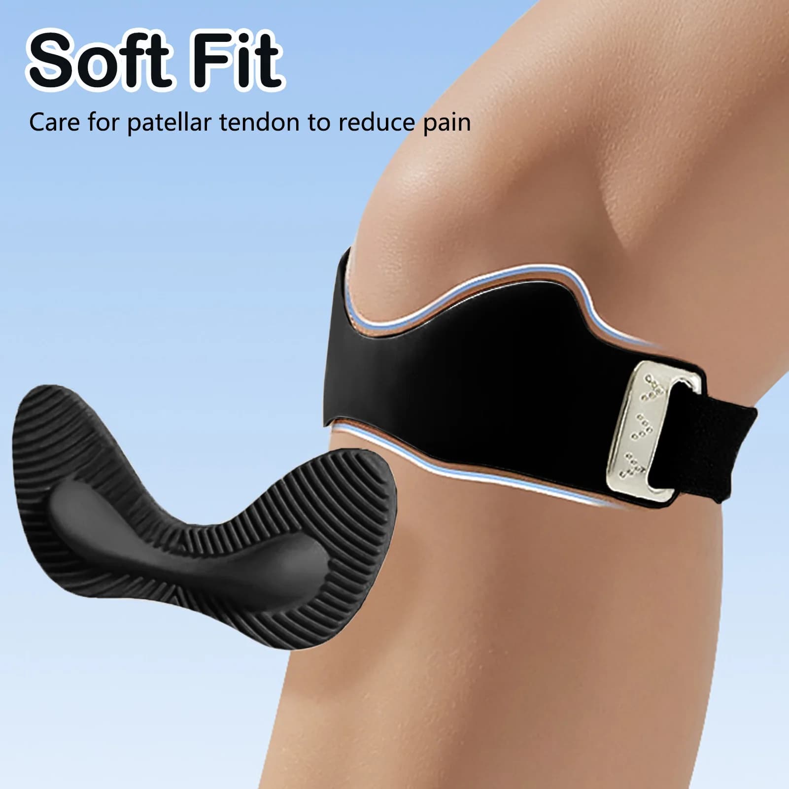 Fascia per Tendine Rotulea 1 Pezzo per Corsa, Palestra, Basket, Tennis, Badminton, Ciclismo, Supporto e Sollievo dal Dolore per Lesioni al Menisco