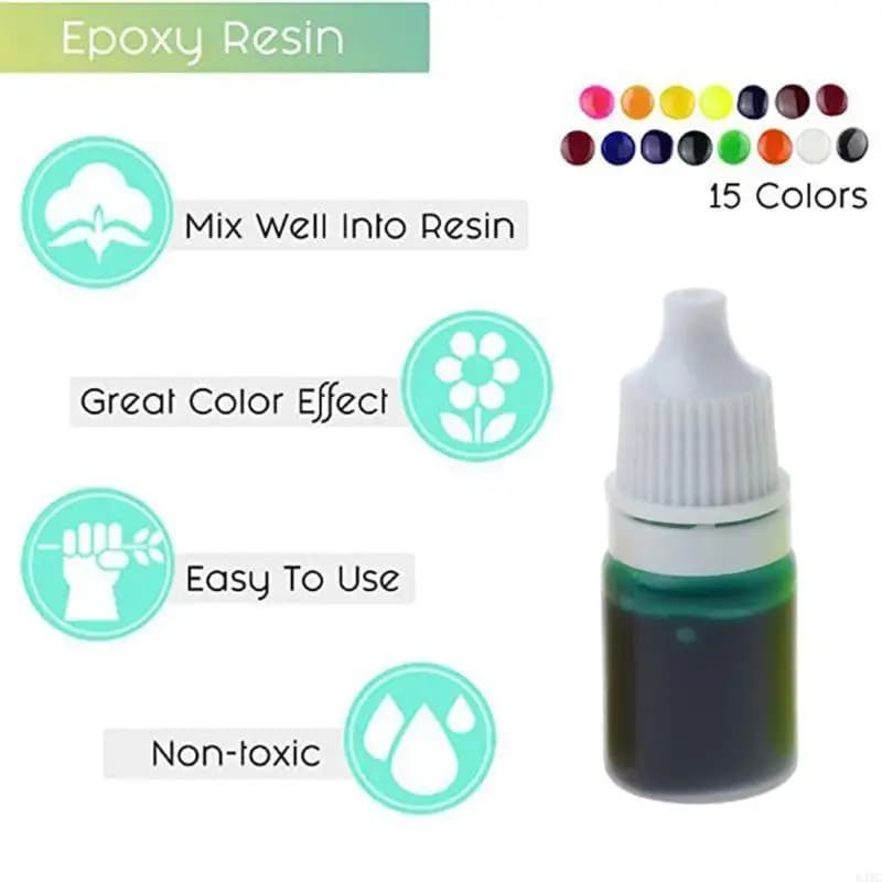 R3MC 15 Colori Liquid Epoxy Resina colorante Inchiostro Strumenti gioiello diffusione
