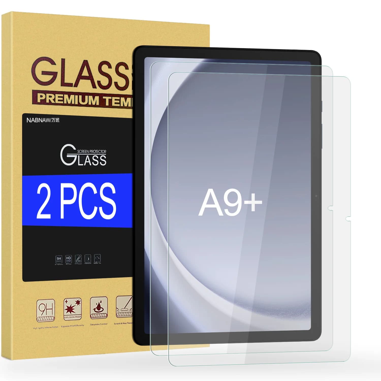2 pezzi HD protezione schermo antigraffio in vetro temperato per Samsung Galaxy Tab A9 + A9 Plus SM-X210 X215 X216 5G pellicola da 11 pollici