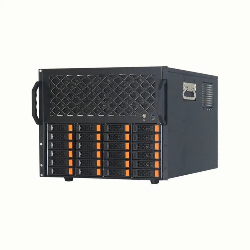 Case NAS a 24 Bay per Montaggio a Rack, Supporto Scheda Madre ATX, Alimentatore Ridondante, Server di Archiviazione Raffreddato ad Acqua 360