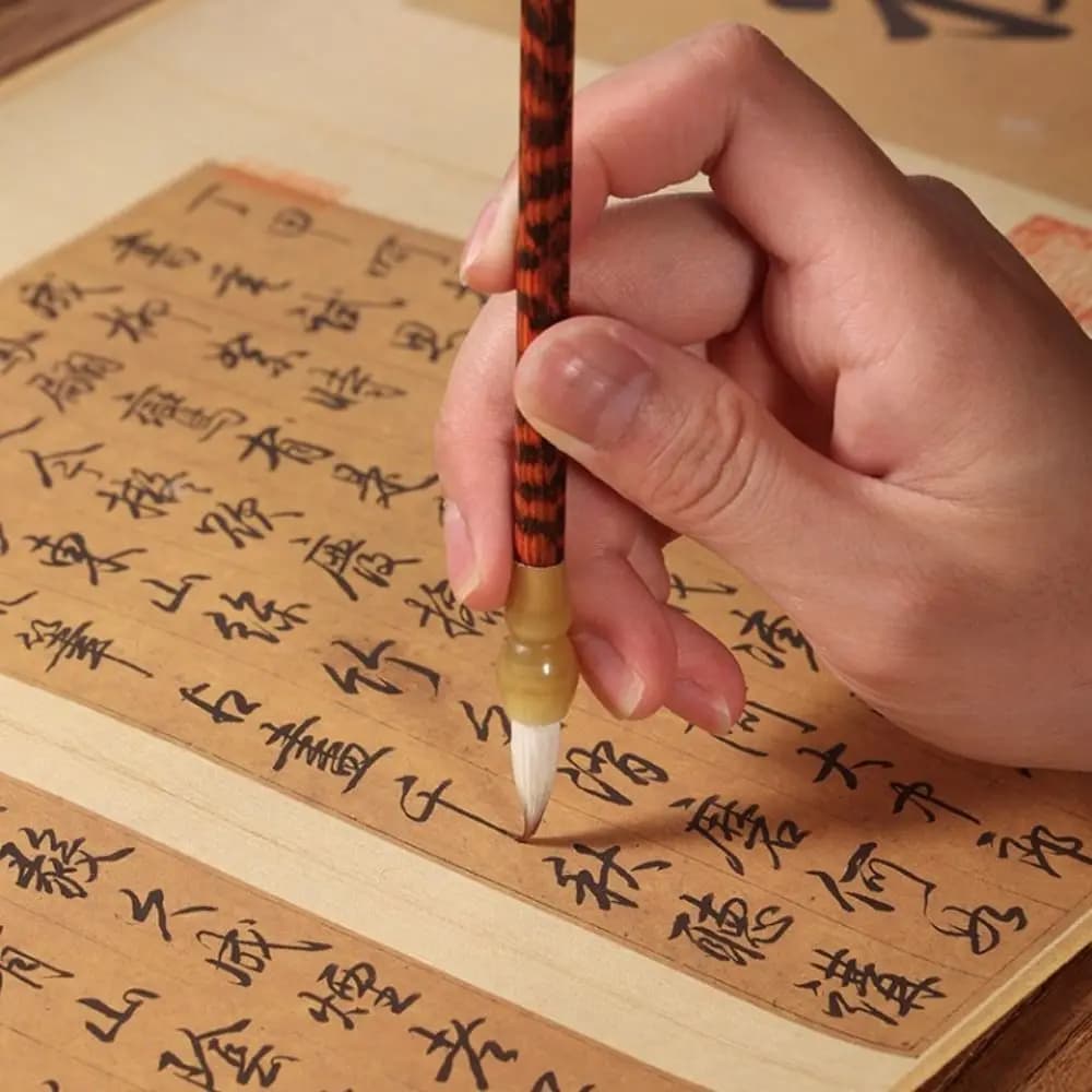 Ancient Oil Watercolor Chinese Calligraphy Brush Oil Painting Wolf Hair Scriptures Writing Brush Wood Art Paint Brush Artist