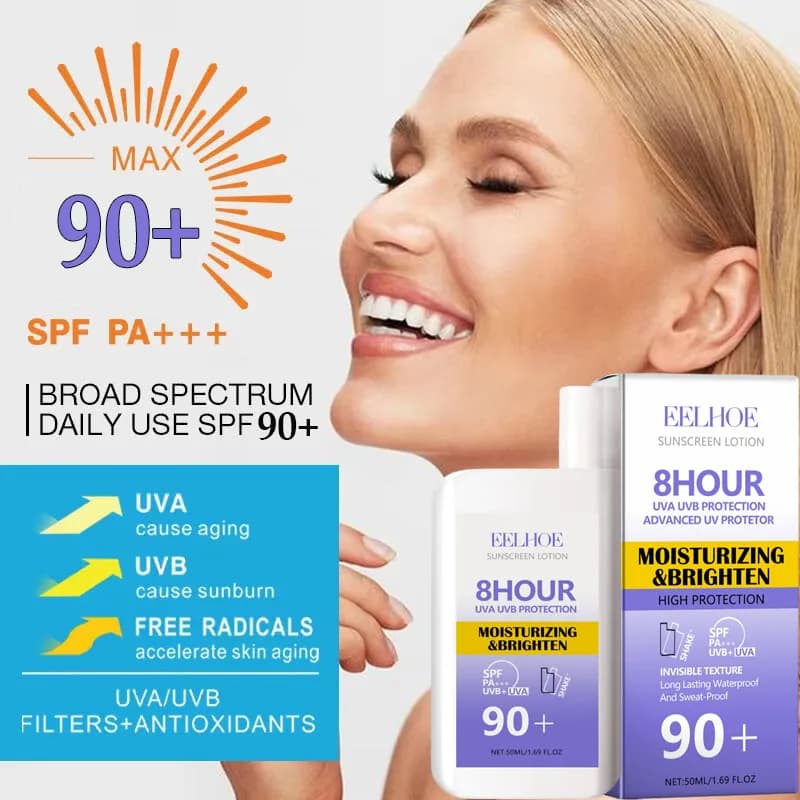 Solar Cream SPF 90+ UV Protection Reparator for Scotting, Hydrating Insulating Lotion and Oil Control for Face and Body