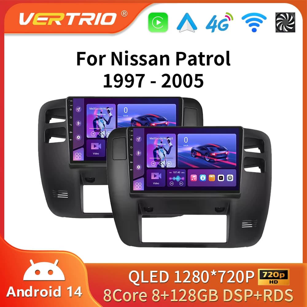 For Nissan Patrol Y61 1997-2005 Car Radio Multimedia Navigation GPS Android 16 WIFI Wireless CarPlay Screen Touch Stereo Console