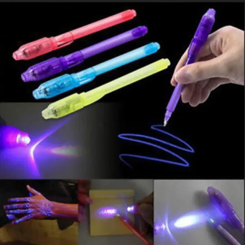 Penna a luce incandescente 2 in 1 Evidenziatore multifunzione con inchiostro invisibile UV Forniture di cancelleria per ufficio scolastico creativo per bambini