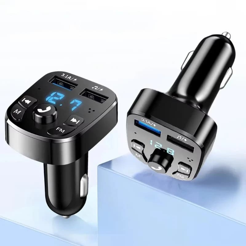 1/2/3/4/5/6 pz. Trasmettitore FM Bluetooth per Auto con Doppio Caricatore USB, Audio Wireless Vivavoce per Autoradio e Lettore Musicale