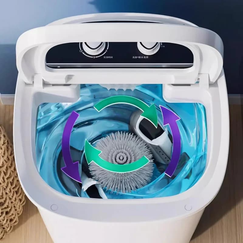 Mini lavatrice semiautomatica per scarpe Soluzione pigra per piccole famiglie Dispositivo per spazzolare le scarpe portatile per la pulizia quotidiana delle scarpe