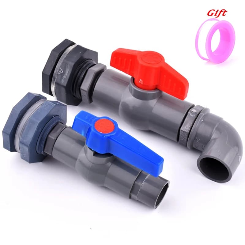 1Set 1/2" 3/4" 1" PVC Water Tank Connector Aquarium Fish Tank Drainage Intake Composite Joint DIY Tools Pipe Drain Connectors