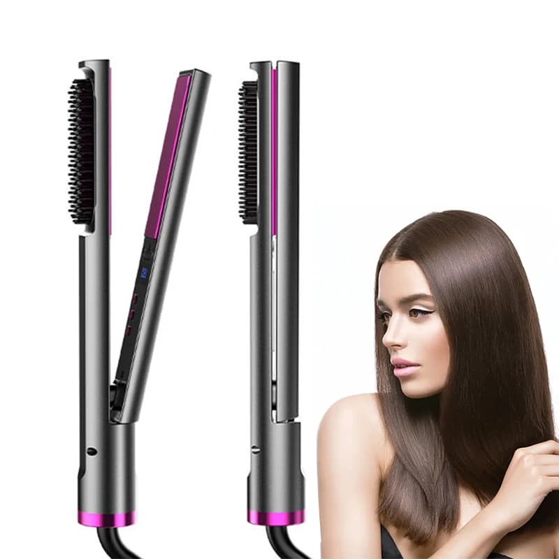 Piastra per Capelli Tre in Uno con Pannello Allargato, Doppia Efficienza, in Ceramica, per Uso Domestico