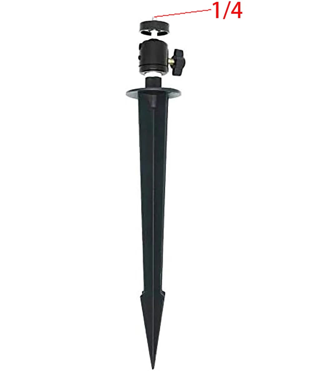 Support for tripod with ground pad for light aluminium camera with 1/4'''' - 20 ball head for Gopro, Trail and smartphone cameras,