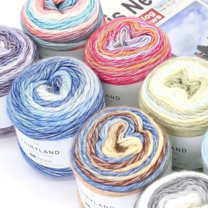 1pc 100g Gradient Rainbow Yarn Suitable for DIY Crochet and Knitted Warm Sweaters Scarves Hats Shawls Etc