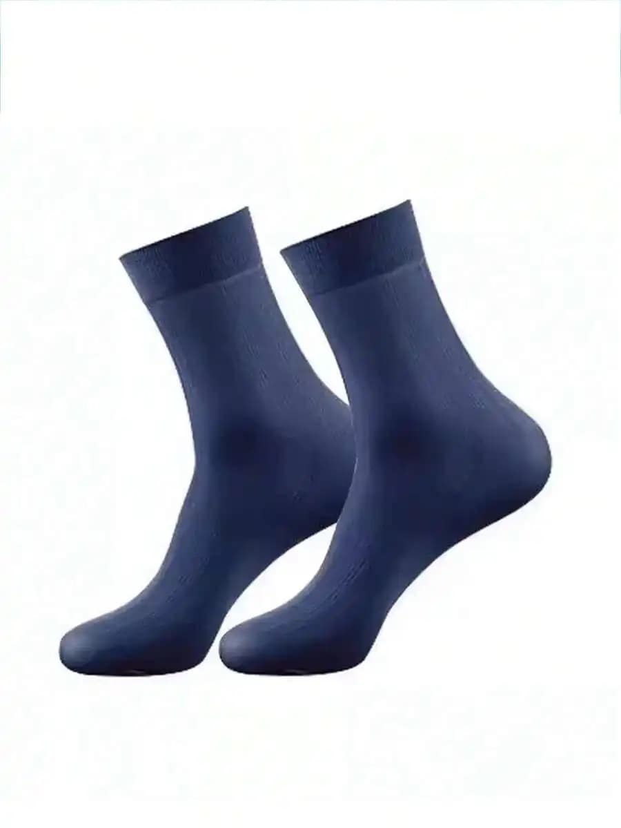 Mens Silk Socks Anti-Odor Breathable Thin Mid-Calf Business Summer Socks