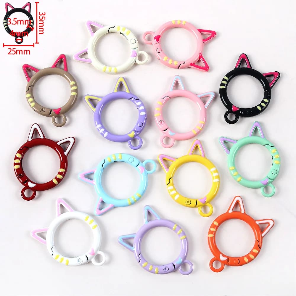 10 Pezzi Moschettoni a Molla in Metallo a Forma di Cuore Apribili, Ganci per Portachiavi, Catene per Cani, Connettori per Gioielli Fai-da-Te