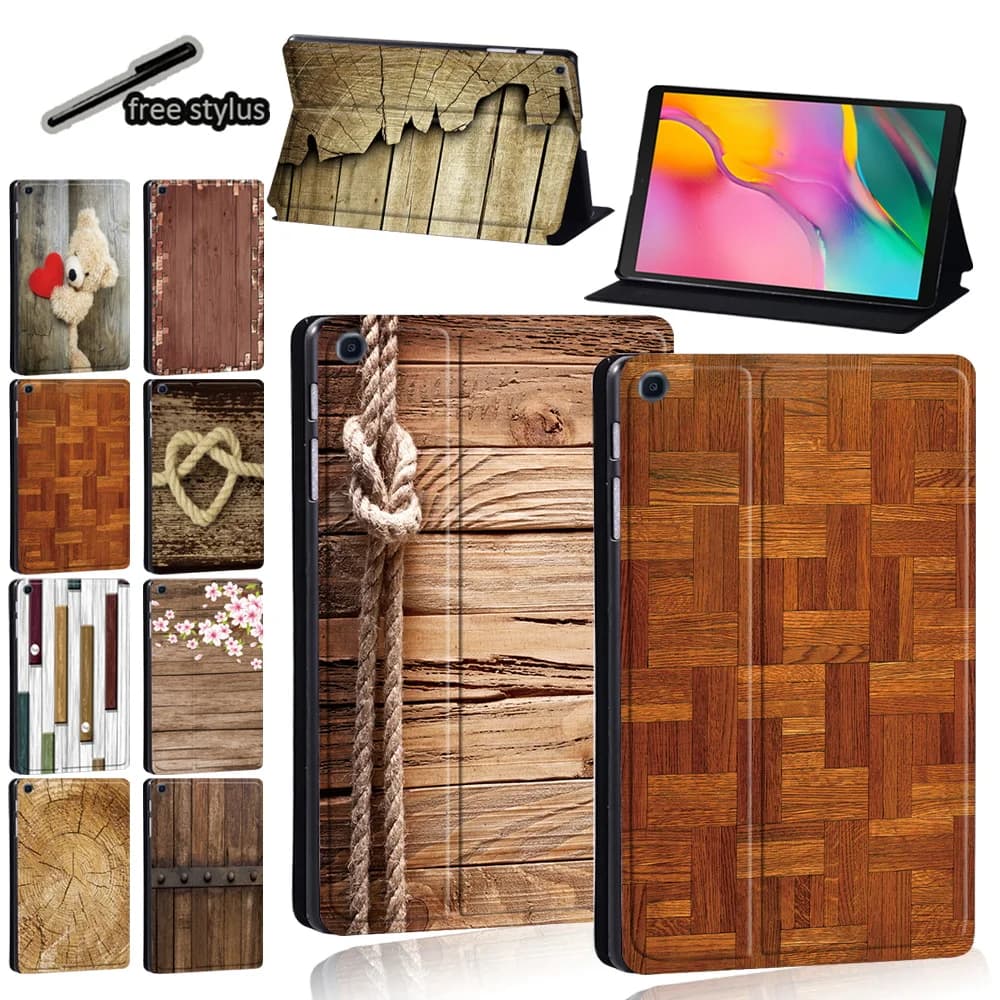 Custodia per Tablet per Samsung Galaxy Tab S6 Lite/Tab A7/Tab A A6 10.1/Tab A 9.7/Tab S5e/Tab A 8.0 pollici-custodia in legno stilo