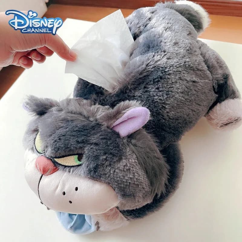 Disney Cenerentola Lucifero Gatto Scatole di fazzoletti Cosplay Gatto Lucifero Giocattoli Bambole Kawaii Auto Fazzoletto Scatole Portatovaglioli per la casa Regalo