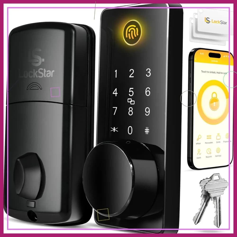 Serratura Intelligente: Chiusura a Cilindro Senza Chiave con Accesso 5-in-1 – Impronta Digitale, App, Tastierino, Scheda e Chiave
