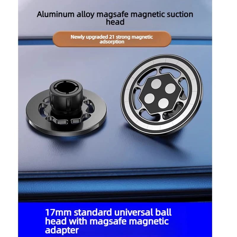 Base Magnetica Compatibile con MagSafe per Supporto Auto con Testa a Sfera da 17mm, Accessori per Supporto Magnetico per Telefono in Auto