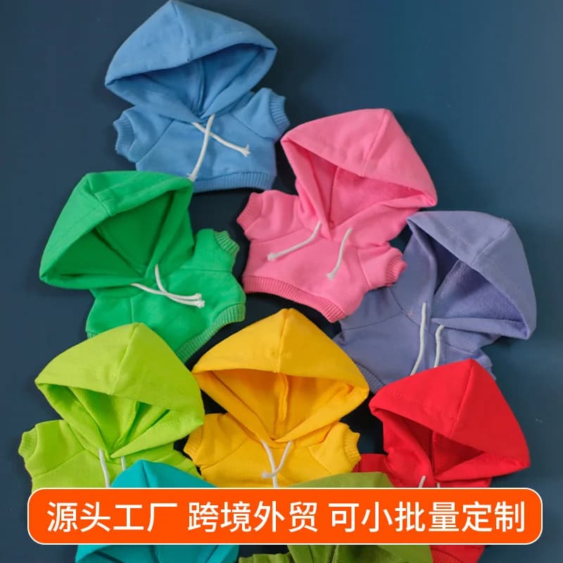 1 Set 17 cm Cotone Con Cappuccio Tinta Unita Maglione Bambola Con Cappuccio Peluche Vestiti Del Bambino Per Labubu Morbido Caldo Vestito Autunno Inverno Collezione