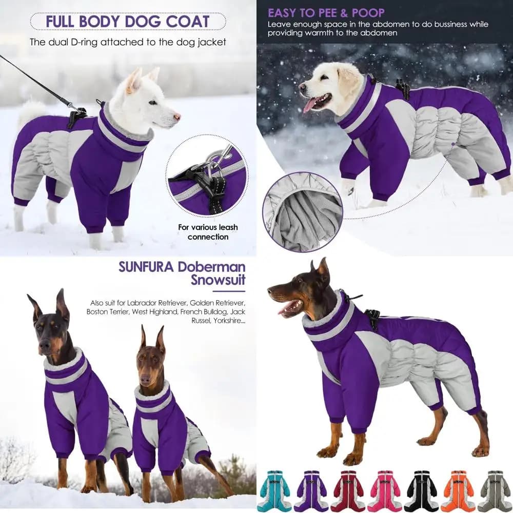 Cappotto Invernale per Cani con Tuta Riflettente e Imbracatura per Cani di Taglia Media, Adatto per Boston Terrier, Taglia M