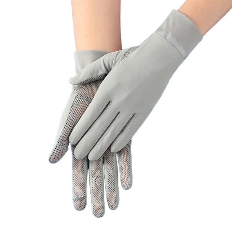 QM08 Thin Ice Silk UV Sunscreen Gloves for Women Breathable Outdoor Sport Cycling