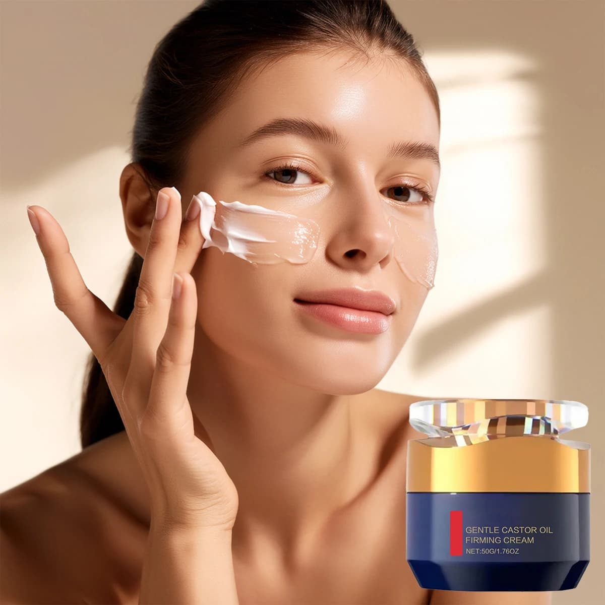 Anti-wrinkle cream to polypeptides with hydrating castor oil and clearing thin lines cream anti-wrinkled collagen