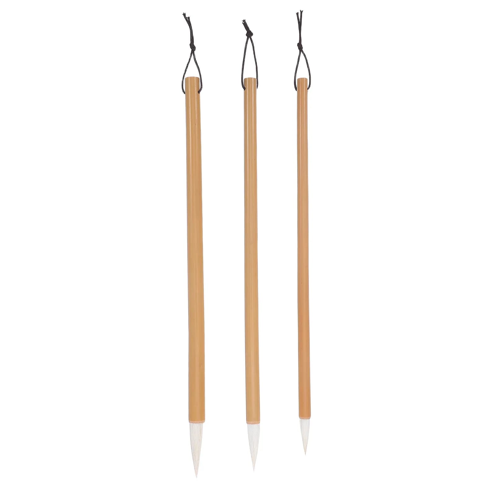 3Pcs Bamboo Handle Chinese Calligraphy Brush Set Goat Hair Ink Painting Brushes Traditional Writing Drawing Japanese Brush Pen