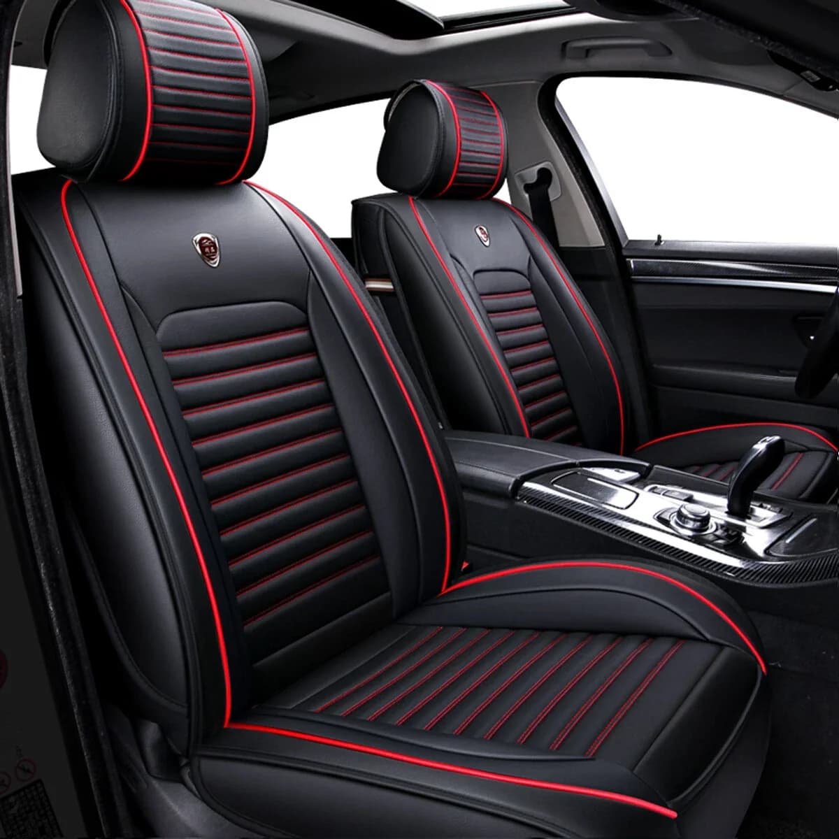 Universal Full Car Front Seat Mat Covers PU Leather Breathable Cushion Pad