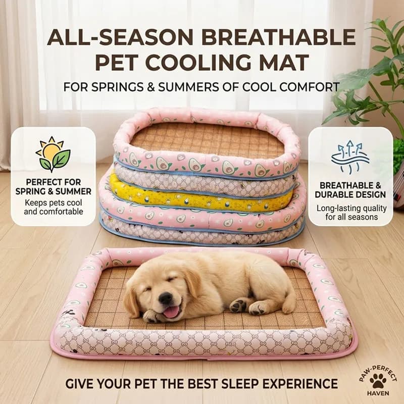 Summer Breathable Pet Cooling Mat All Season Dog Cat Bed Wear Resistant Comfortable Sleeping Pad for Dogs Cats Supplies