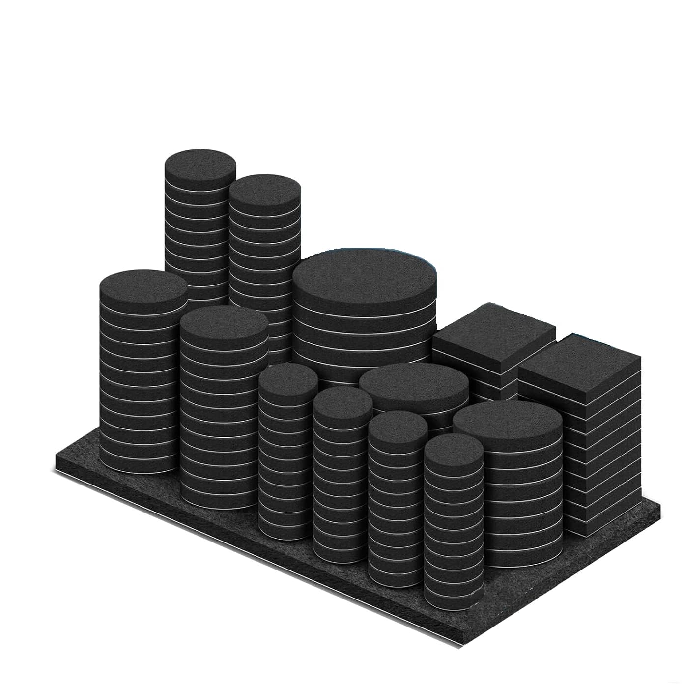Cuscinetti per mobili in feltro per pavimenti in legno -157 pezzi Cuscinetti in feltro premium per gambe di sedie, protezioni per pavimenti per mobili, neri