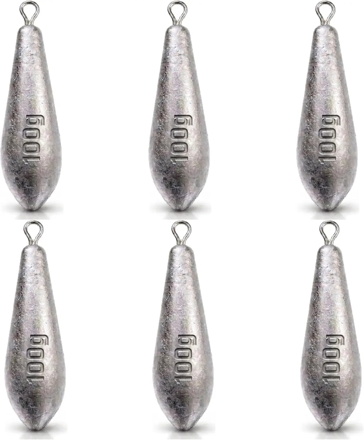 Teardrop Drop Shot Sinkers – Lead Fishing Weights & Sinkers for Bass, Catfish & Surf Fishing – 10 Sizes 1/2oz to 7oz