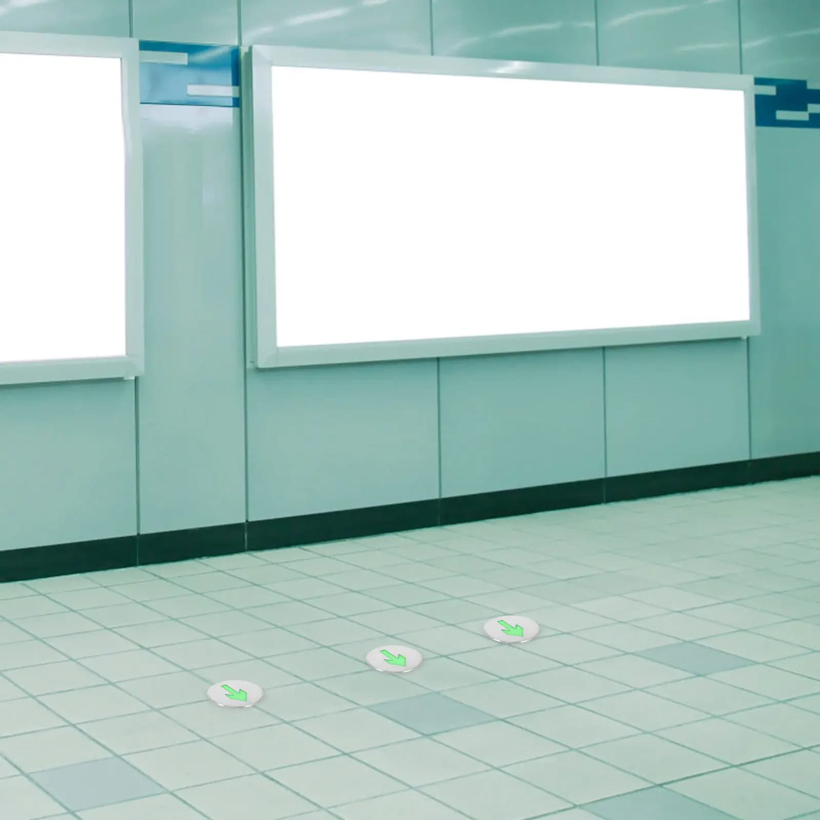 Segnale di sicurezza a freccia luminosa per uscita di emergenza a pavimento, in acciaio inossidabile, che si illumina al buio, freccia unidirezionale, impermeabile