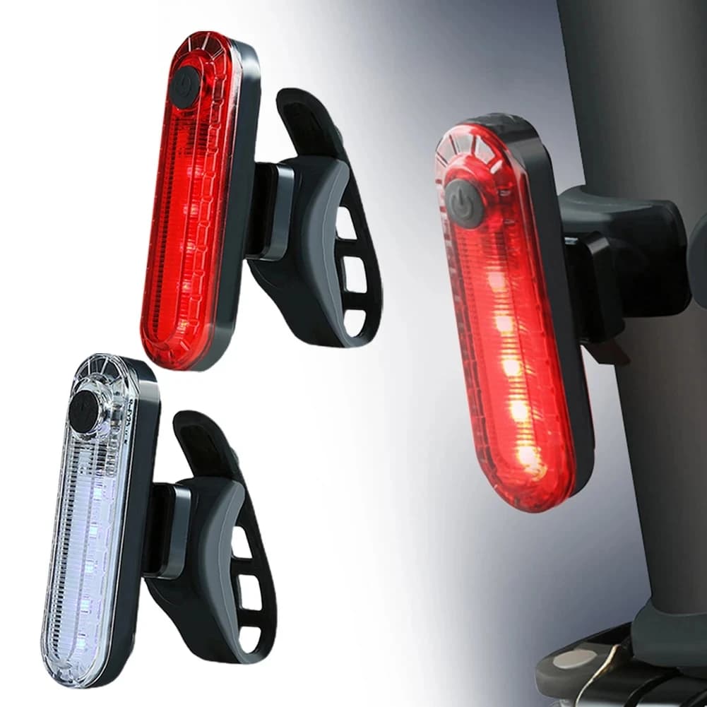 Rear light for bike Rechargeable red LED rear lights via USB suitable for any bicycle/casco Easy to install for bicycle safety