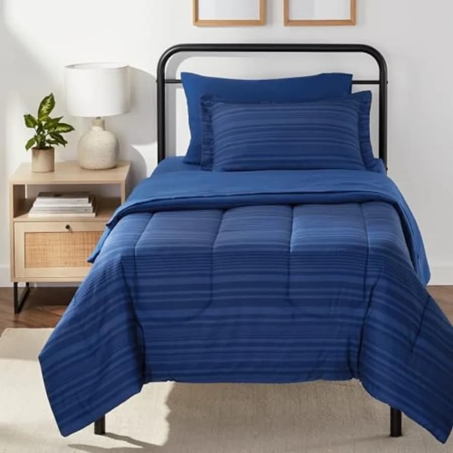 Set Copripiumino con Lenzuola 5 Pezzi, Set Biancheria da Letto Tutto in Uno, Lavabile in Lavatrice