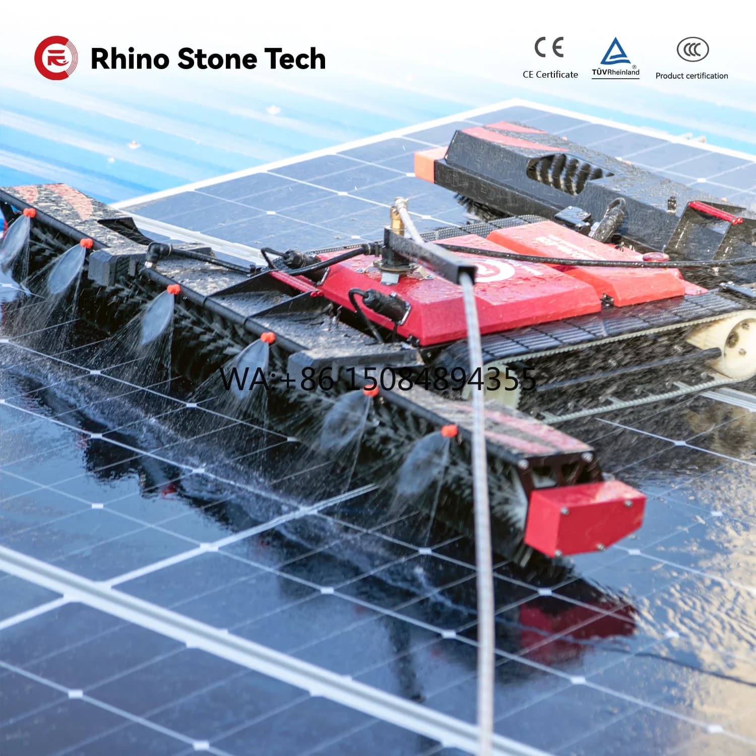 Solar Panel Cleaning Robot Machine Dry and Water Washing PV Panel Cleaning Equipment with Remote Control