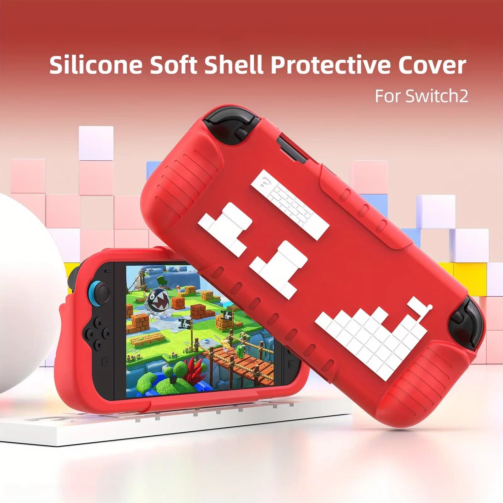 Custodia protettiva in silicone per Switch 2 - Design soft touch e dissipazione del calore con facile installazione antiurto per custodia NS2
