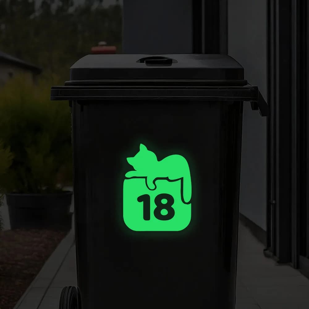 1 adesivo da parete personalizzato con numero e testo stradale, a forma di gatto cartone animato, decorazione per la casa, adesivo artistico in vinile